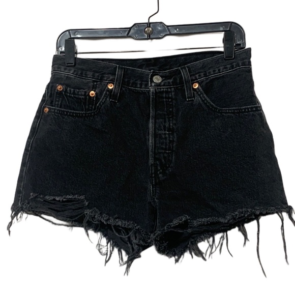 Levi's Pants - Levi’s 501 Black Frayed Hems Jean Shorts